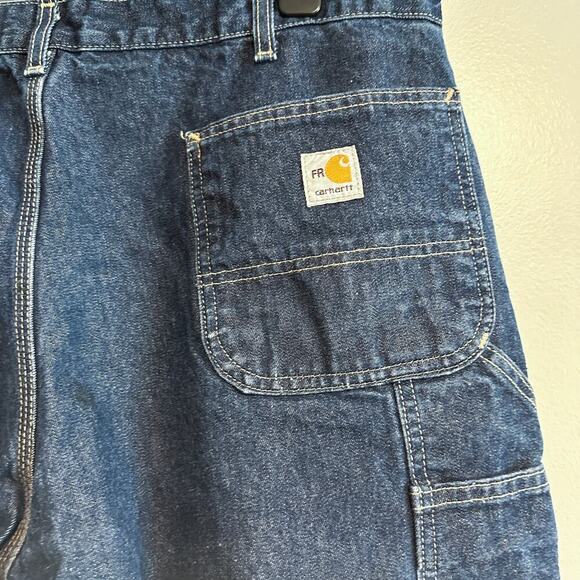 Carhartt Men's Flame-Resistant Denim Dungaree NFPA 2112 Work Pants Size 42x30 - Picture 8 of 10
